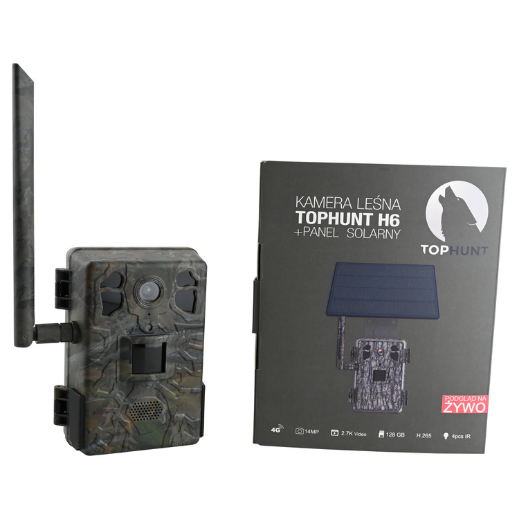 Zestaw fotopułapka gsm z podglądem na żywo TopHunt 4G LTE Dark Green