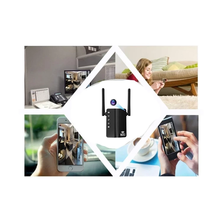 Mini Kamera WiFi Ukryta w Repeater Sieci na Żywo WE27