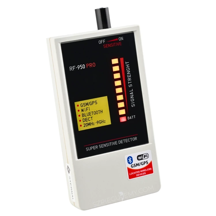 Wykrywacz podsłuchów kamer WIFI, lokalizatorów GPS RF-950 Pro