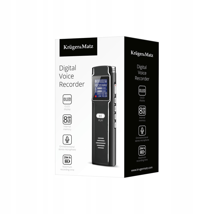 Dyktafon cyfrowy szpiegowski do nagrywania 8GB z detekcją głosu