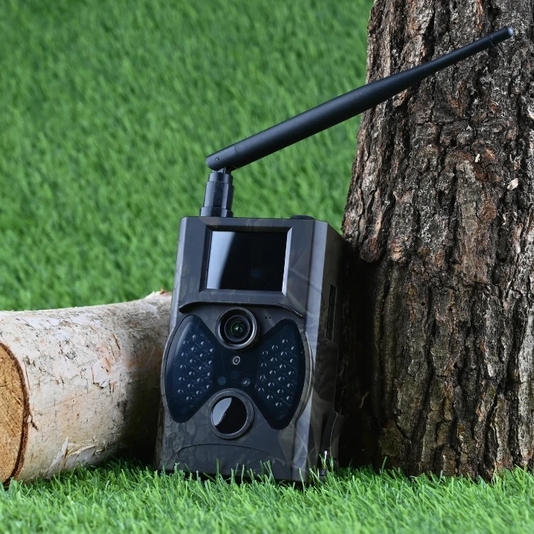 ZESTAW Fotopułapka GSM kamera leśna HC-300M 40 IR 940nm Czujnik Ruchu 16MPX ZASILANIE!