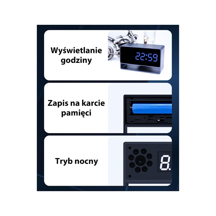 Pakiet ZDRADA Lokalizator GPS PODSŁUCH MK6A + Mini Kamera Budzik WIFI MK203