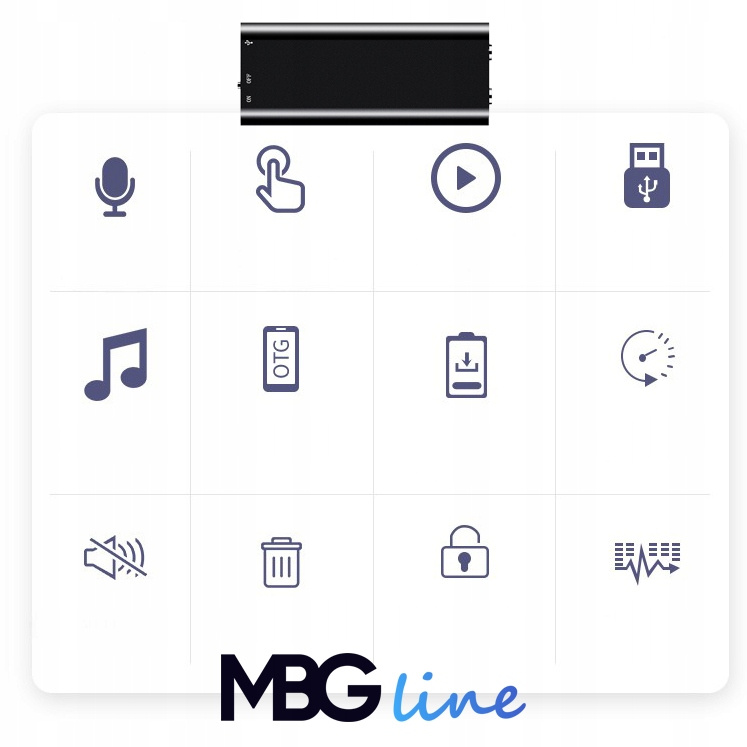 Miniaturowy Dyktafon Szpiegowski MBG Line X2 16GB