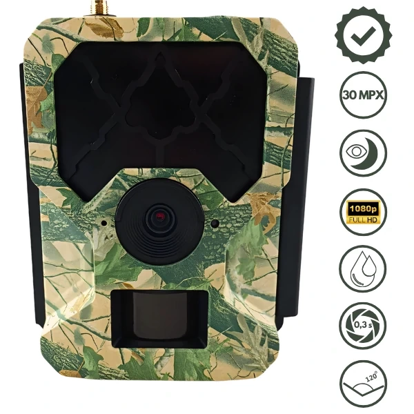 Zestaw Kamera Fotopułapka Predator Eye i001S Full-HD 4G LTE 30MPX  + 8XAA +  SD 32GB