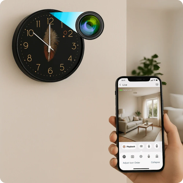 Mini kamera ukryta w zegarze z czujnikiem ruchu WiFi WCC03