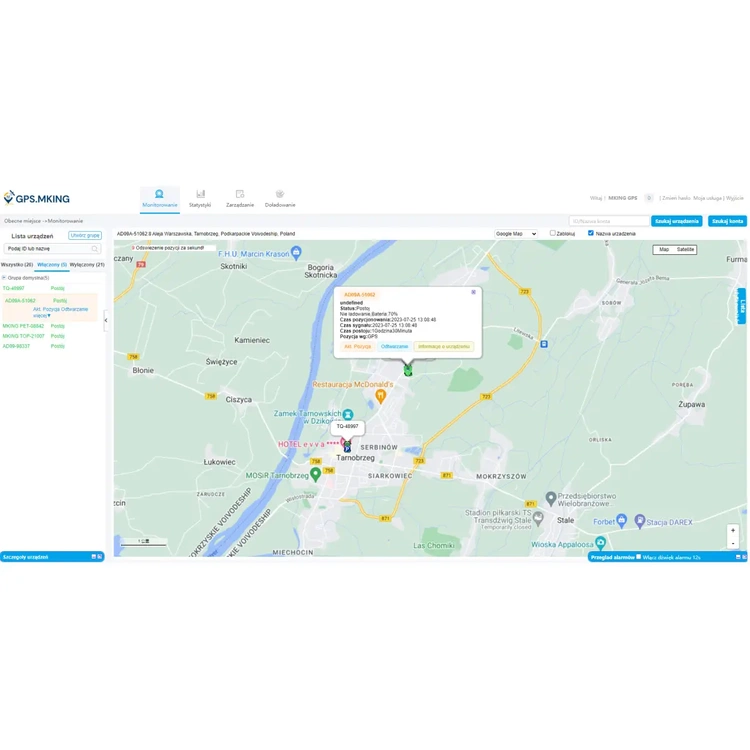 Lokalizator GPS APLIKACJA ŚLEDZENIE POJAZDU ŁODZI MK02