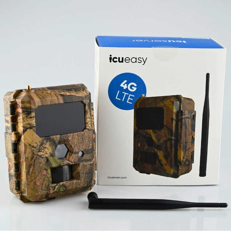Zestaw Fotopułapka ICUEASY 4G/LTE GSM 8Mpx 6 diod IR 30m doświetlenia + Karta SD 32 GB + 8xAA