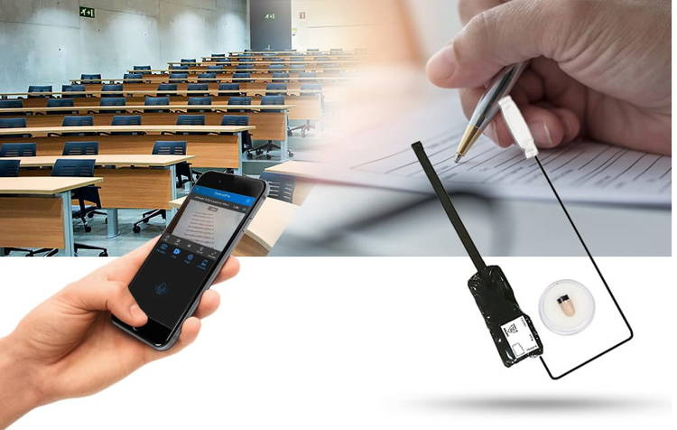 ZESTAW Mini kamera na egzamin do tekstu Wi-Fi QZ + mikro słuchawka (Podgląd Online) Idealny na sesję, do matury