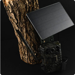 Zestaw Fotopułapka gsm Kamera Dla pszczelarza TOPHUNT H6 Dark Green Panel Solarny 6xAkumulator 18650 Karta SD 32 GB Karta SIM Orange
