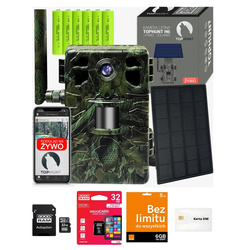 Zestaw fotopułapka gsm z podglądem na żywo TopHunt 4G LTE Green