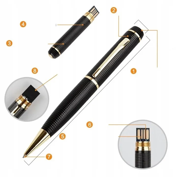 Mini kamera w długopisie szpiegowskim Full HD do 32GB