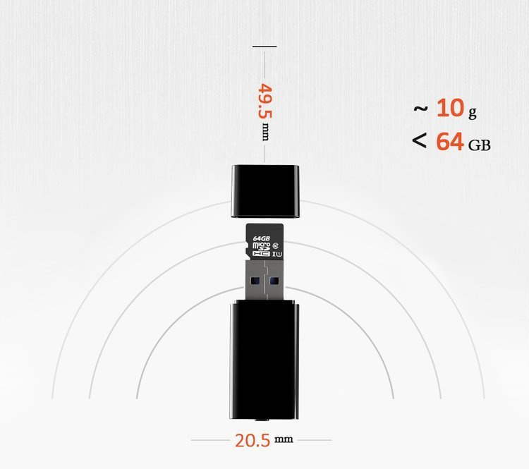 Powystawowy Podsłuch pendrive 64gb UR-01 24h nagrywania 192kbps