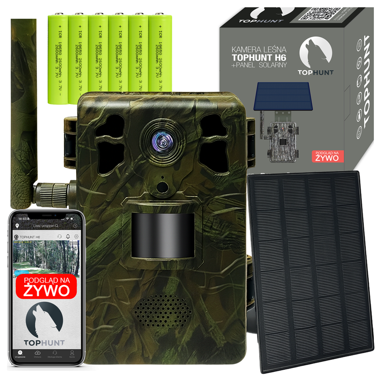 Zestaw fotopułapka gsm z podglądem na żywo TopHunt 4G LTE Dark Green