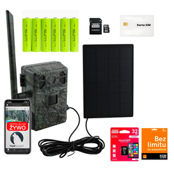 Zestaw fotopułapka gsm z podglądem na żywo TopHunt 4G LTE Green