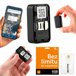 Zestaw Mini Lokalizator GPS z magnesem dla Dorosłych G05 podsłuch z kartą SIM Orange