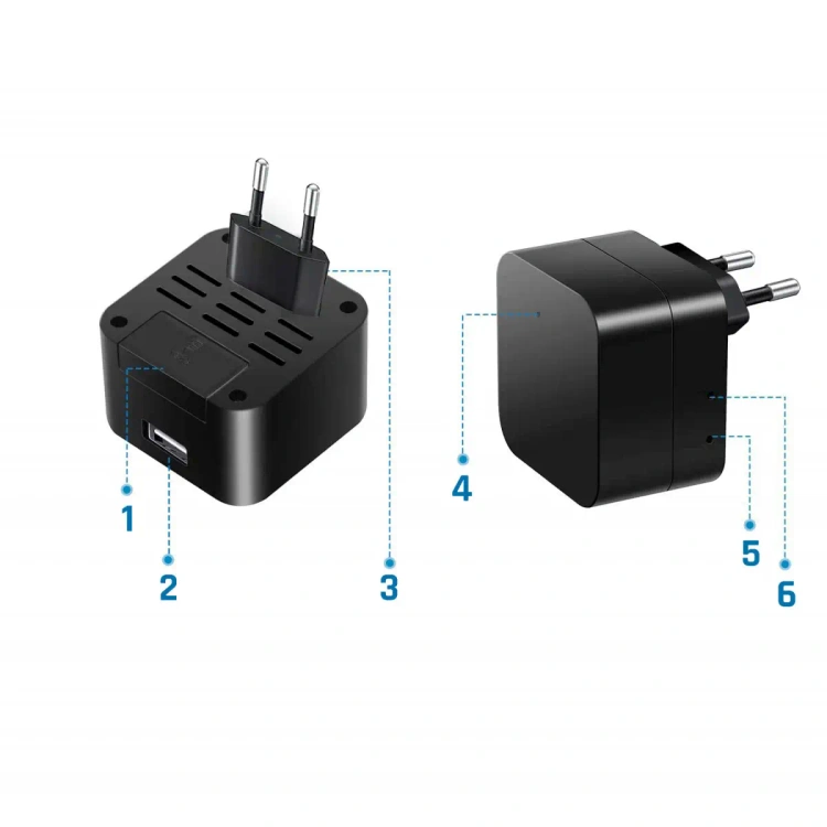 Ukryta kamera WiFI w zasilaczu ładowarce MKA8