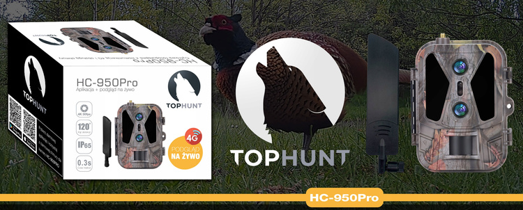 Kamera Leśna Fotopułapka 4K 4G LTE PODGLĄD na ŻYWO Aplikacja HC-950Pro AKU 