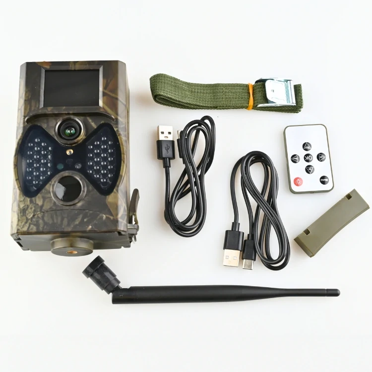 ZESTAW Fotopułapka GSM kamera leśna HC-300M 40 IR 940nm Czujnik Ruchu 16MPX ZASILANIE!