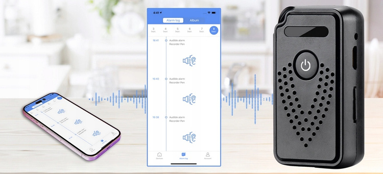 Mini rejestrator dźwięku WiFi z nasłuchem na żywo