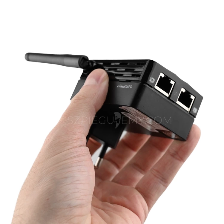 Mini Kamera WiFi Ukryta w Repeater Sieci na Żywo WE27
