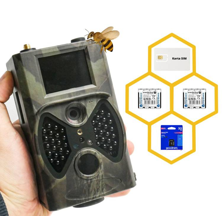 Fotopułapka Kamera GSM leśna dla Pszczelarzy HC-300M PL Monitoring pasiek Zestaw