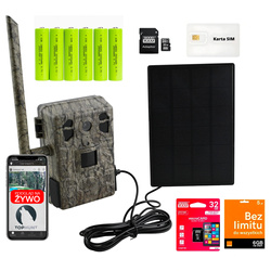 Zestaw fotopułapka gsm z podglądem na żywo TopHunt 4G LTE Tree Grain