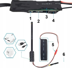 Mini kamera szpiegowska ukryta na pasku WIFI V86 + pilot