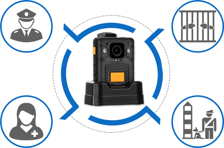 Kamera nasobna z mikrofonem stabilizacja obrazu DMT22 H265 LCD 2" 32GB