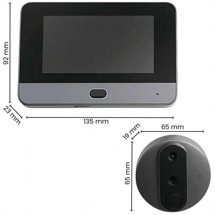 Wizjer elektroniczny judasz z czujnikiem ruchu JDS1 tryb nocny
