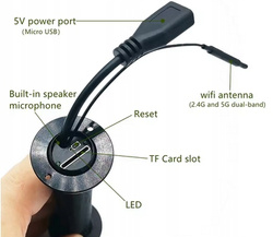 Wizjer kamera do drzwi WiFi z czujnikiem ruchu nagrywanie 28MM 170°C