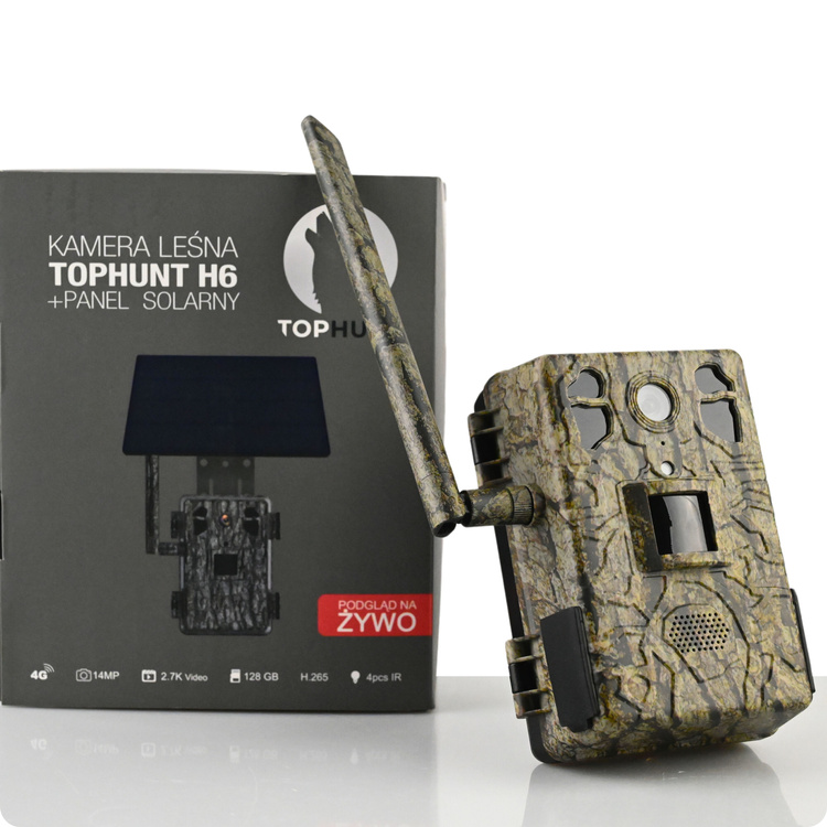 Kamera leśna GSM 4G TOPHUNT H6 z podglądem LIVE i solar