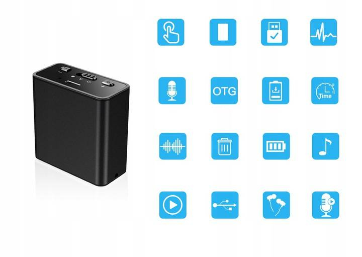 Podsłuch dyktafon Szpiegowski Q65 detekcja + magnes USB / 32GB