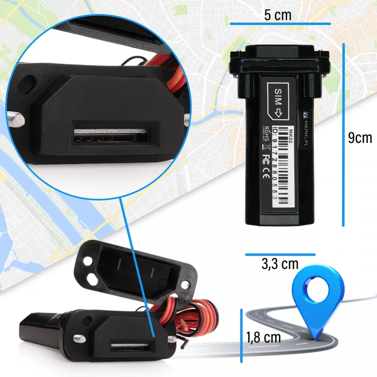Lokalizator GPS APLIKACJA ŚLEDZENIE POJAZDU ŁODZI MK02
