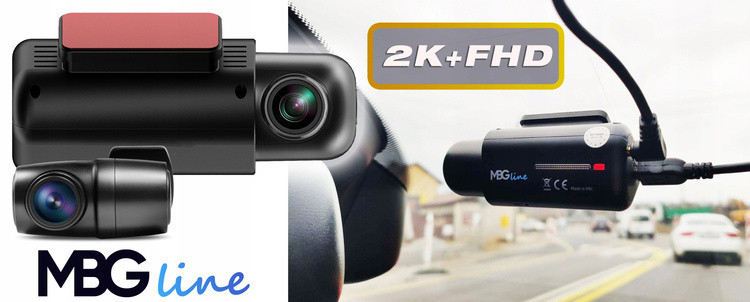 Kamera samochodowa 2K Przód Tył MBG Line T2