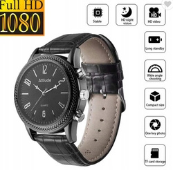 Mini kamera w zegarku dyktafon szpiegowski 32GB na rękę tryb nocny