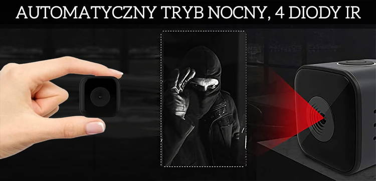 Mini kamera szpiegowska dyskretna Tryb Nocny SQ28 + Karta pamięci 32GB