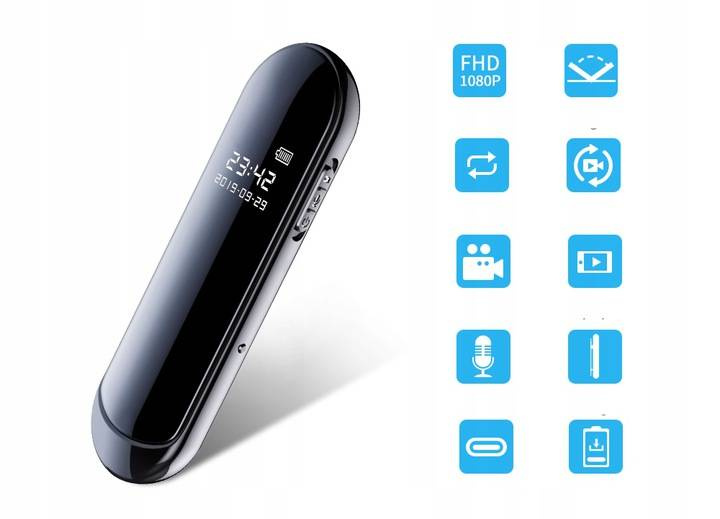 Mini kamera szpiegowska V8 dyktafon 64GB Full HD LCD OUTLET (BEZ ORYGINALNEGO OPAKOWANIA)