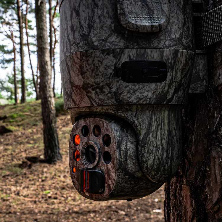 Fotopułapka obrotowa P6 4G LTE z podglądem na żywo – panel solarny w zestawie