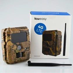Zestaw Fotopułapka ICUEASY 4G/LTE GSM 8Mpx 6 diod IR 30m doświetlenia + Karta SD 32 GB + 8xAA