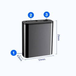 Mini Dyktafon Szpiegowski Mały 16GB Detekcja DSP Magnes Brelok Zawieszka Q8