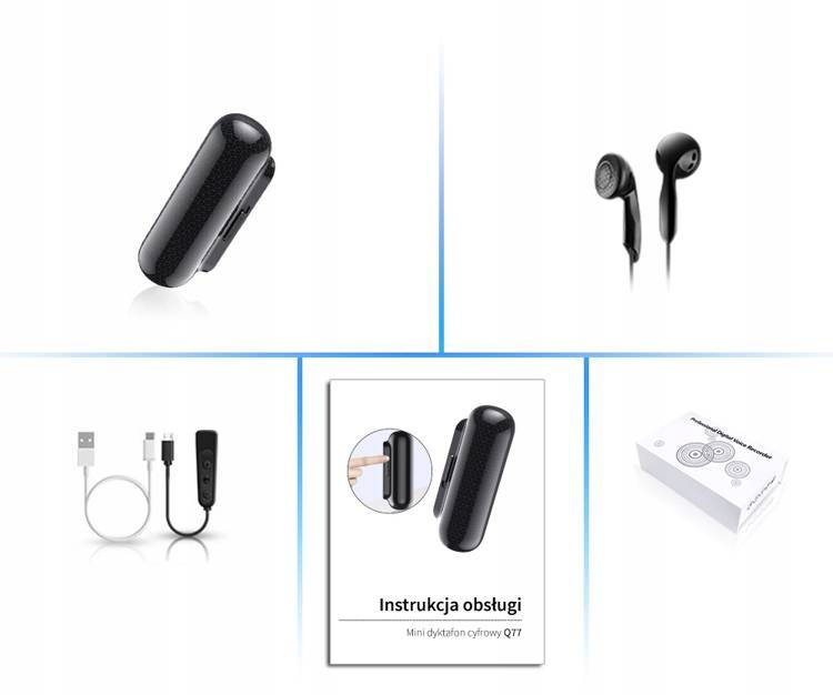 Dyktafon Q77 podsłuch na magnes 32GB