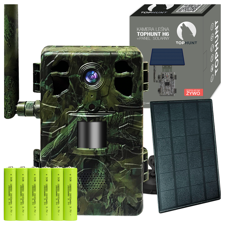 Zestaw fotopułapka gsm z podglądem na żywo TopHunt 4G LTE Green