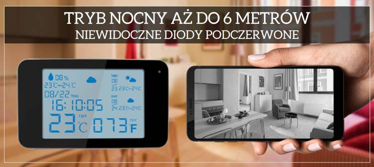 Kamera WIFI w stacji pogody detekcja ruchu, tryb nocny i podgląd na żywo WS06