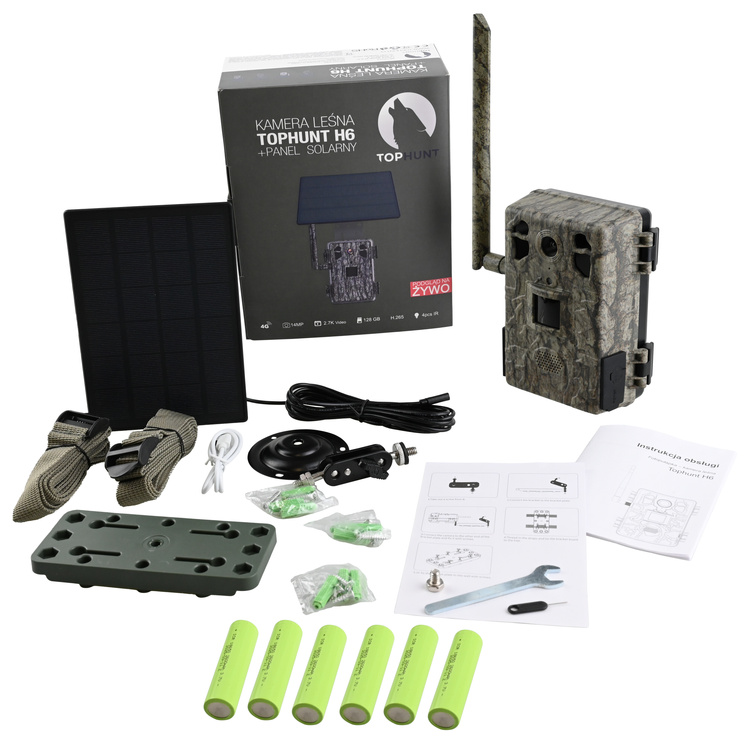 Zestaw fotopułapka gsm z podglądem na żywo TopHunt 4G LTE Tree Grain