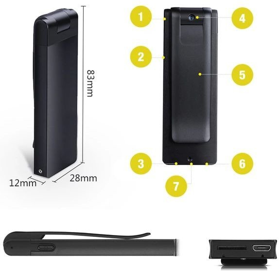 	 Mini kamera szpiegowska dyktafon UC-20 USB Full HD (produkt bez oryginalnego opakowania, urządzenie używane)