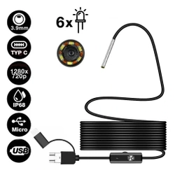 Kamera inspekcyjna ENDOSKOP do SILNIKA RUR 3.9mm HD USB-C ANDROID PC OTG AN97