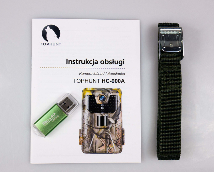 ZESTAW Fotopułapka HC-900A 36Mpx 44 IR LED + Karta SD 32GB + 8x Baterie AA everActive