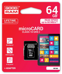 Karta pamięci SD GoodRam UHS1 CL10 64GB + adapter