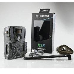 ZESTAW! Fotopułapka kamera leśna Hikmicro M15 4G LTE 10Mpx GSM STAŁE ZASILANIE!