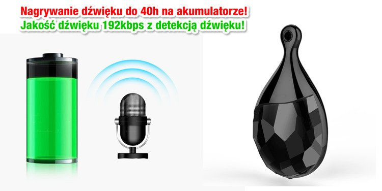 Brelok do kluczyków Dyktafon Podsłuch UR-28 16gb VOX 16GB 40h